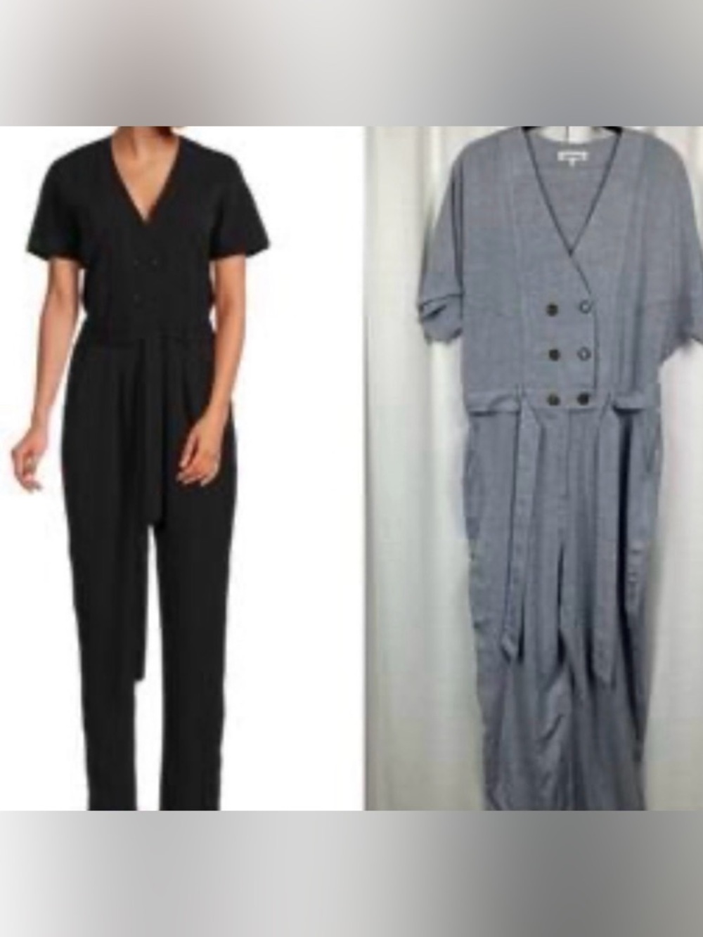 Heart loom Blue Soft comfy Double-Breasted Jumpsuit Soft comfortable Size Med